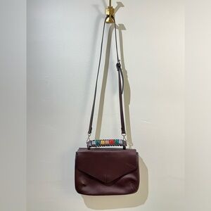 Zara studded wine/burgundy crossbody bag